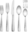 Hudson Essentials 89-Piece Hammered Stainless Steel Flatware Set