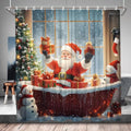 Festive Christmas Shower Curtain Set - Happy Holidays Cheer!