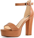 IDIFU Women's Platform Chunky High Heel Sandals - Dressy 5in Heel