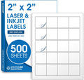 2 in x 2 in Square Printable Labels Pack of 500 Sheets - 10000 Matte