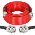 BNC Cable 50FT RG58 Male to Male Coaxial Cable - Low Loss Red