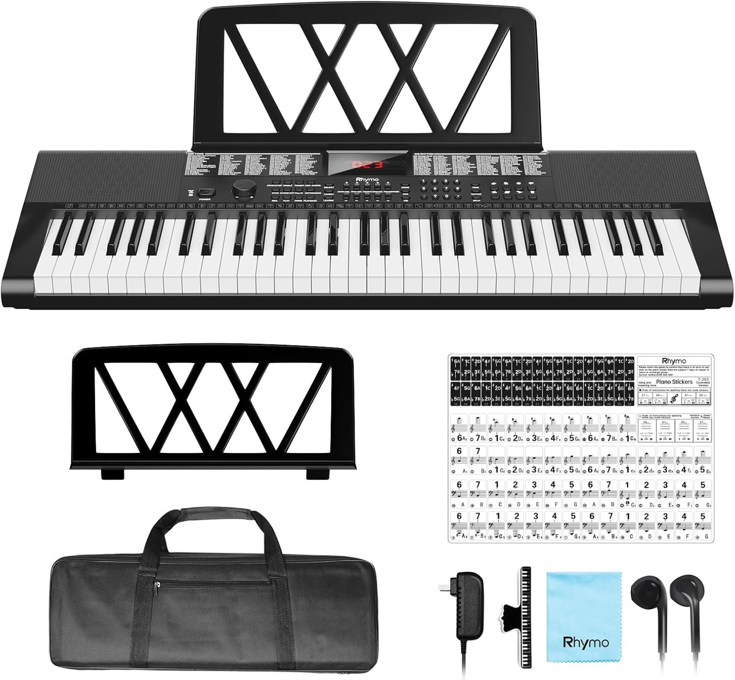 Keyboard Piano 61 Keys with 255 Voices and Rhythms for Beginners