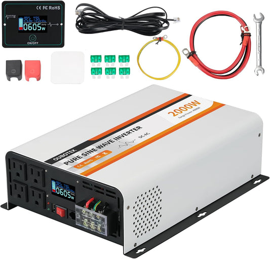 2000W Pure Sine Wave Inverter for Truck Boat Camping Outdoor Use