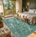 6x9 Area Rugs for Living Room Bedroom - Washable Green Vintage Boho
