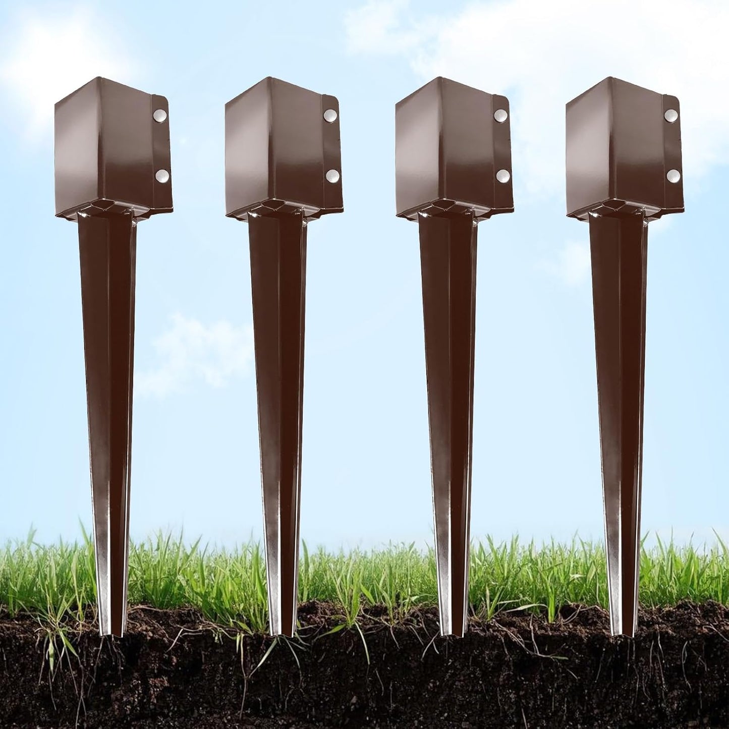 Heavy Duty Metal Fence Post Anchor for Stability and Strength