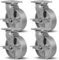 SY America 6ft x 2ft Cast Iron Caster Wheels Set of 4 - Heavy Duty
