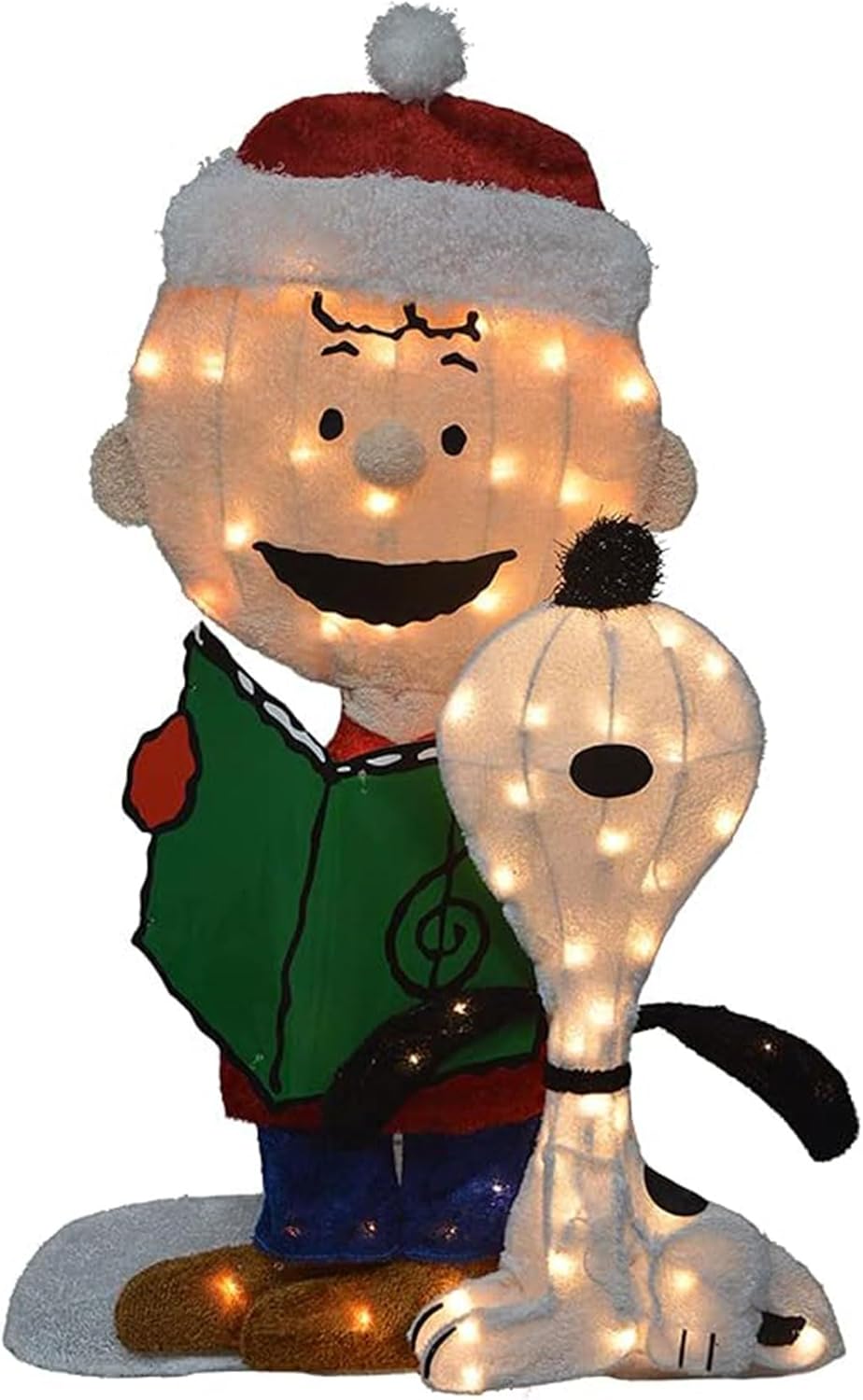 Peanuts Pre-Lit Charlie Brown and Singing Snoopy Yard Ornament