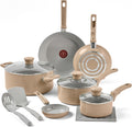 T-Fal Refresh Ceramic Nonstick Cookware Set, 12-Piece - Stylish