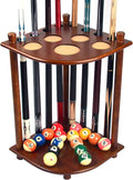 Pool Cue Rack Billiard Stick Holder Solid Wood Corner Floor Stand - 8