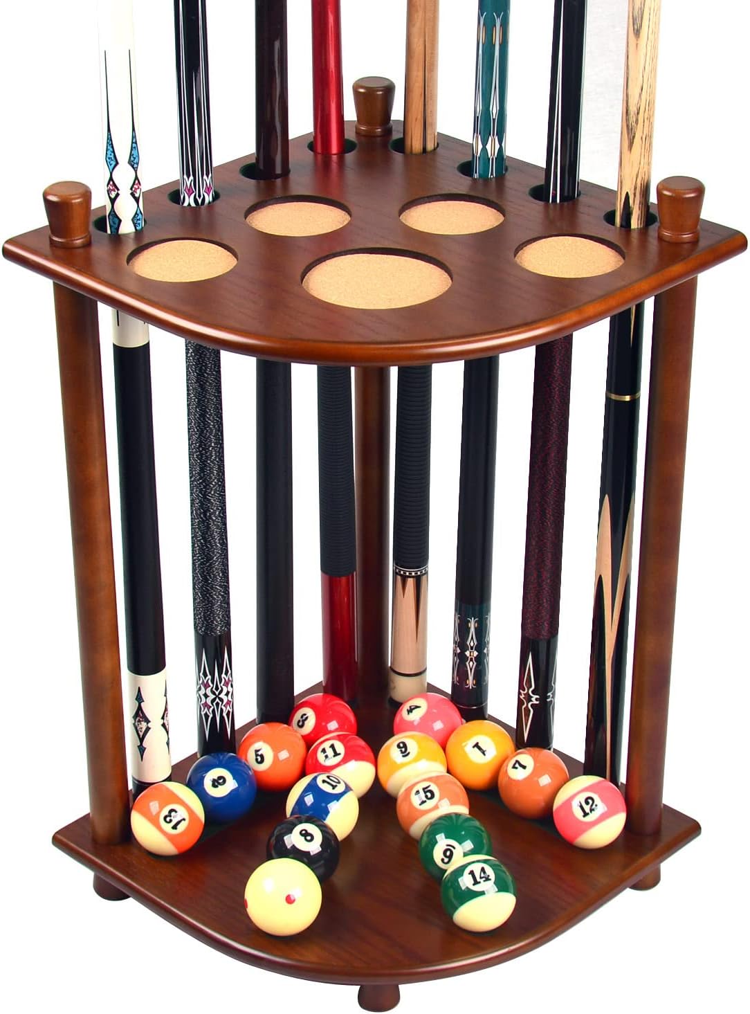 Solid Wood Pool Cue Rack for 8 Sticks - Stylish Billiard Holder