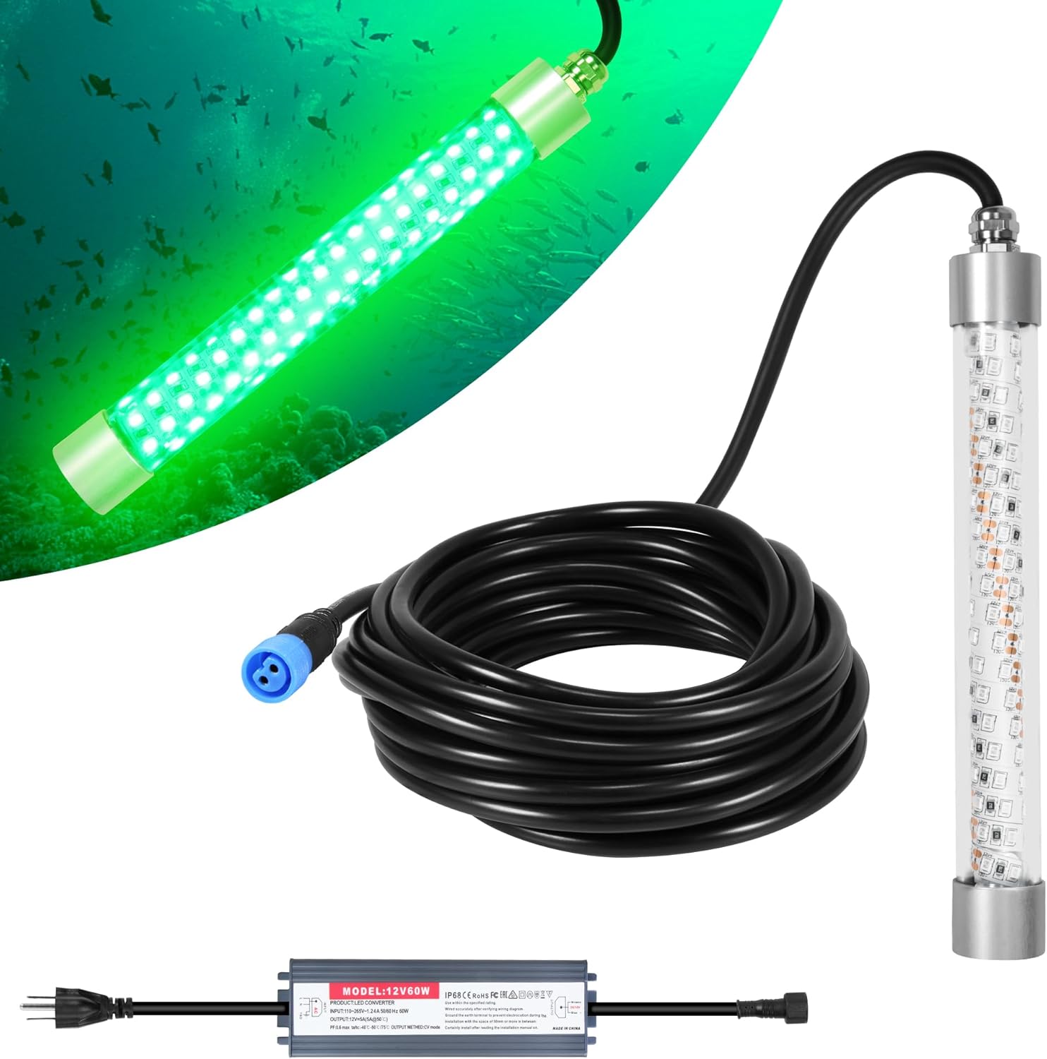 HUSUKU LED Underwater Fishing Light - 100W High Brightness