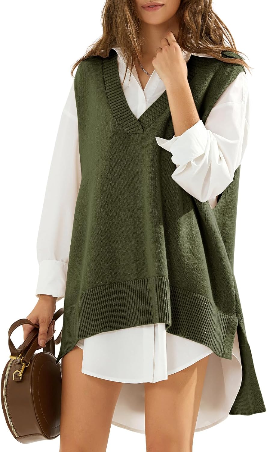 EXLURA Womens Oversized Sweater Vest for Trendy Fall Style
