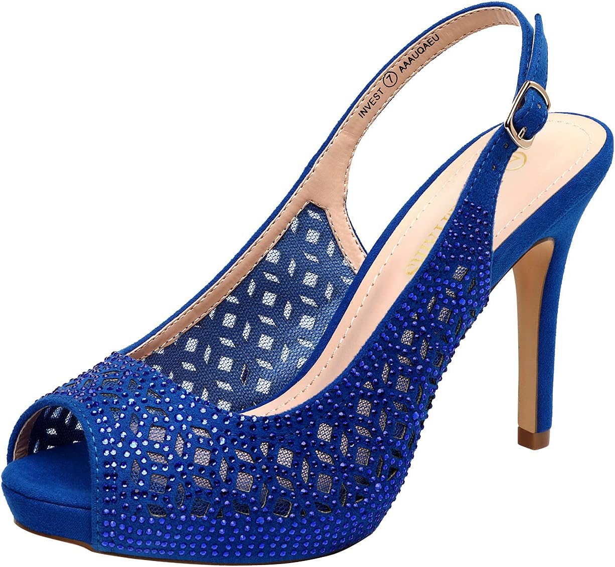 DREAM PAIRS Women's High Heels Platform Dress Rhinestones Pumps