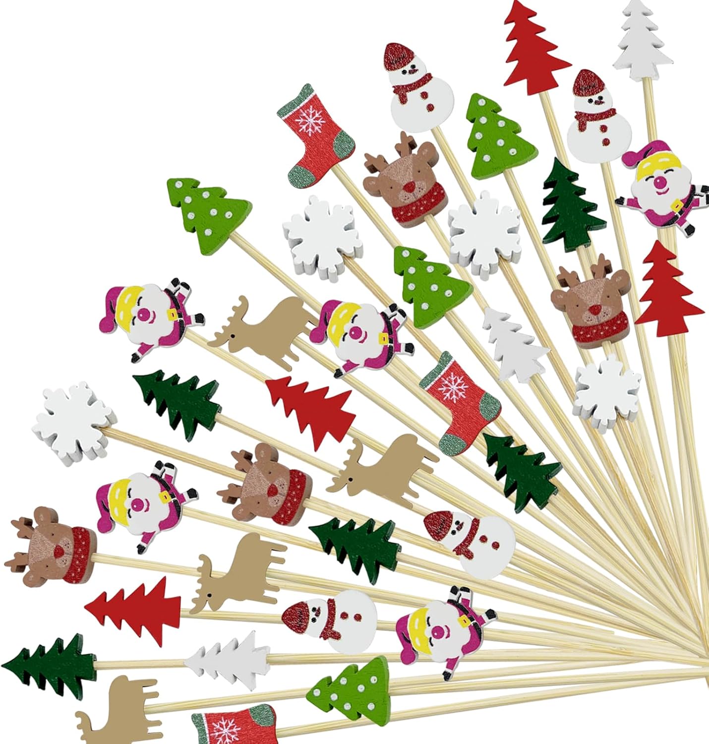 Xmas Theme Cocktail Picks - Festive Drink & Dessert Decor
