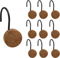 Set of 12 Modern Black Shower Hooks by AmazorHome