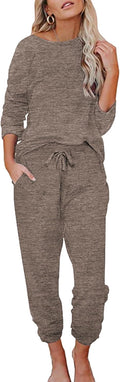 Ekouaer Womens Pajamas Set Long Sleeve Joggers with Pockets - Soft