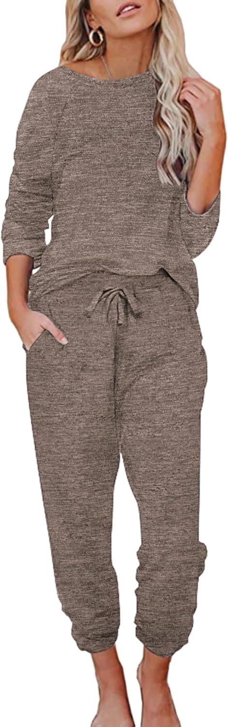 Ekouaer Womens Pajamas Set Long Sleeve Loungewear for Comfort