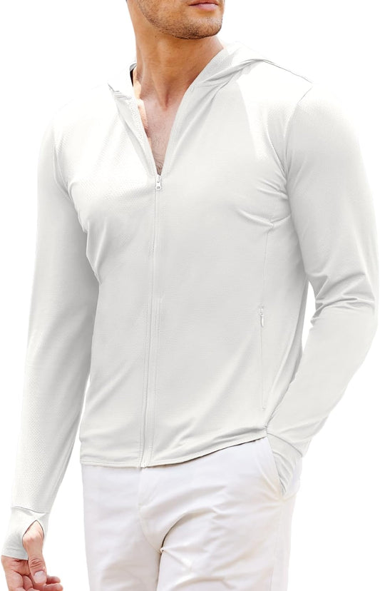 COOFANDY Men Full Zip UPF 50 Sun Protection Hoodie Jacket