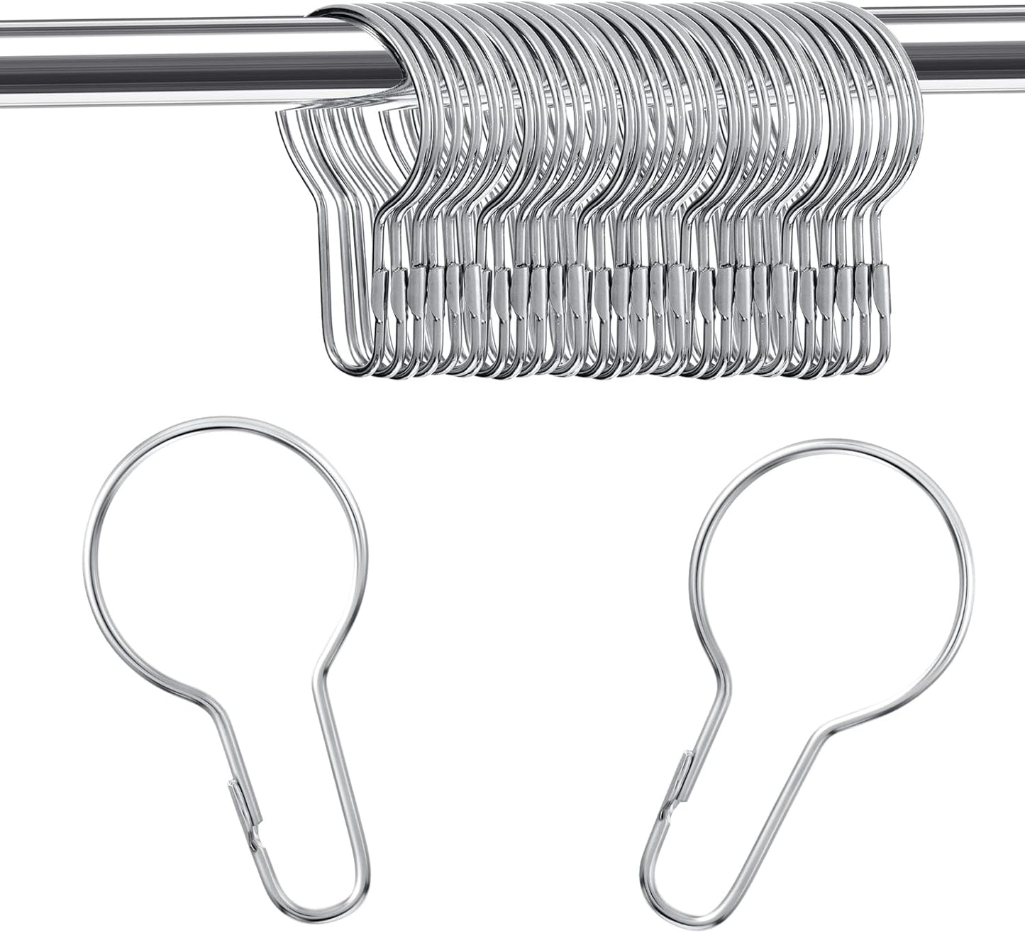 Metal Shower Curtain Hooks Set - Easy Hanging