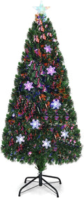 GOFLAME 6FT Pre-Lit Optical Fiber Christmas Tree - Lush Multicolor
