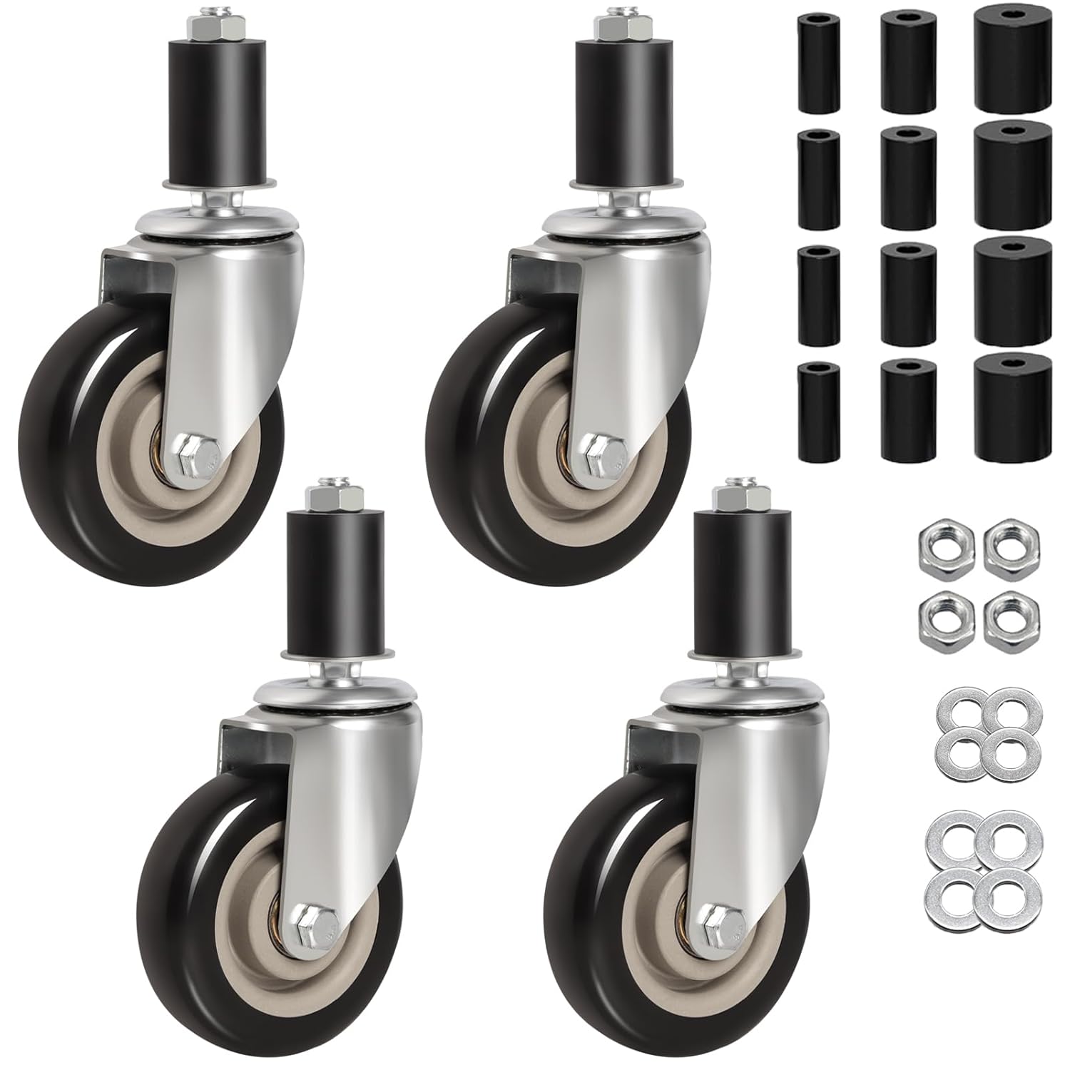 4 Inch Prep Table Casters for Commercial Kitchen Mobility