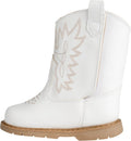 Baby Deer Kids White Round Toe Western Boot - Easy On for Toddlers