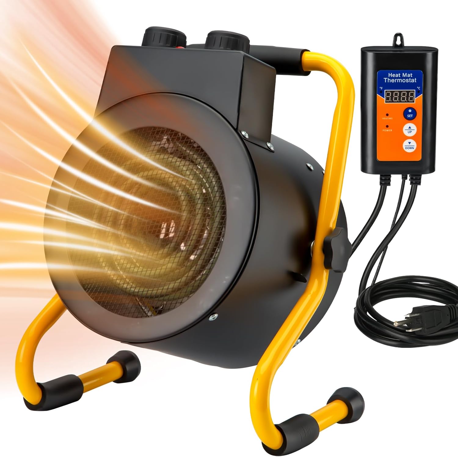 1500W Greenhouse Heater: Fast Heating with Digital Thermostat