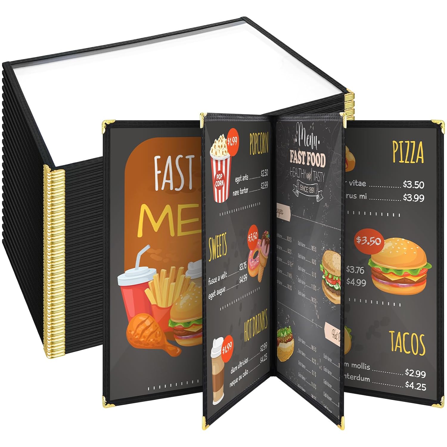 24 Pcs Restaurant Menu Covers for Stylish Cafe and Bar Use