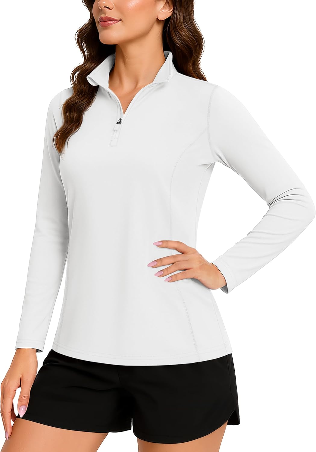 TACVASEN Women's Quarter Zip Pullover Golf Shirts for Sun Protection