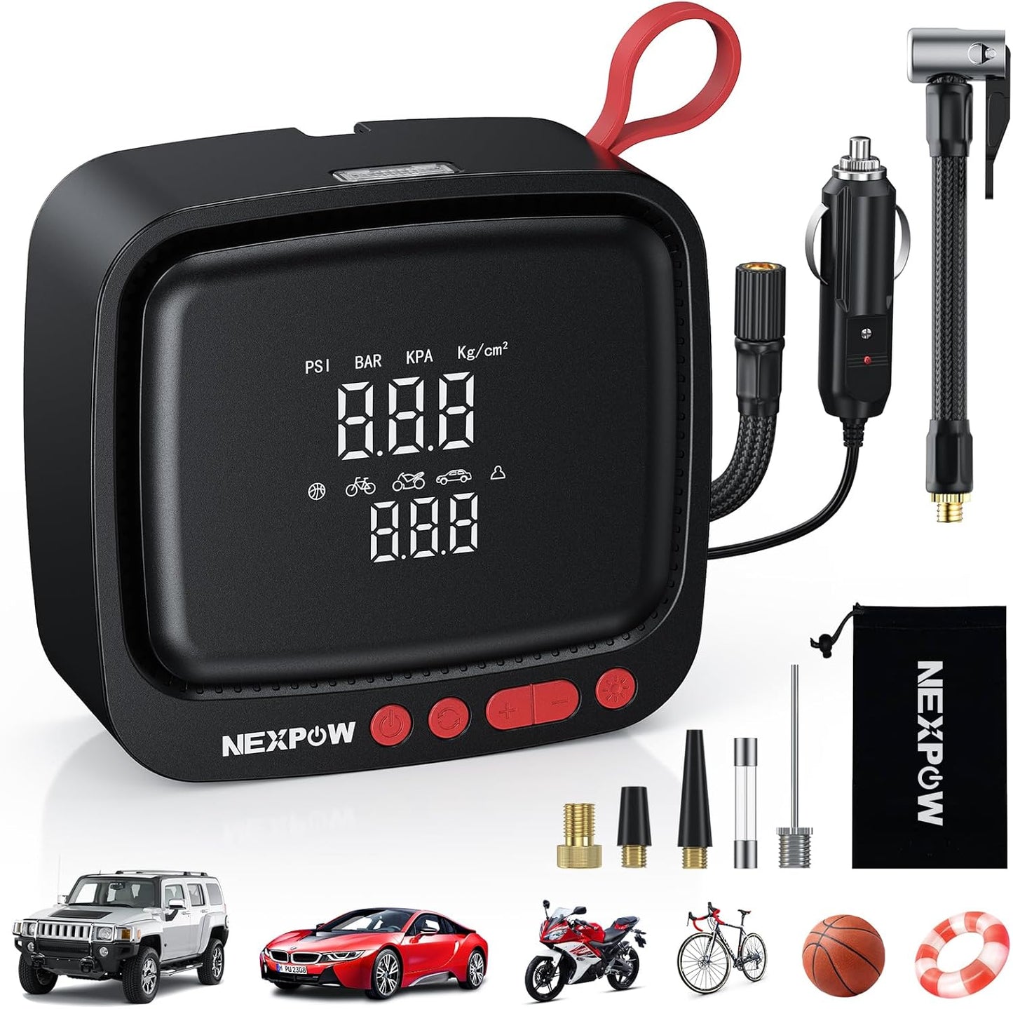 NEXPOW Tire Inflator Portable Air Compressor for Fast Inflation