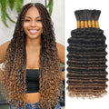 Human Braiding Hair T30 150g 6 Bundles 18in Deep Wave - Boho Ombre