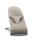 BabyBjorn Bouncer Bliss Sand Gray Cotton - Lightweight 2-in-1 Seat