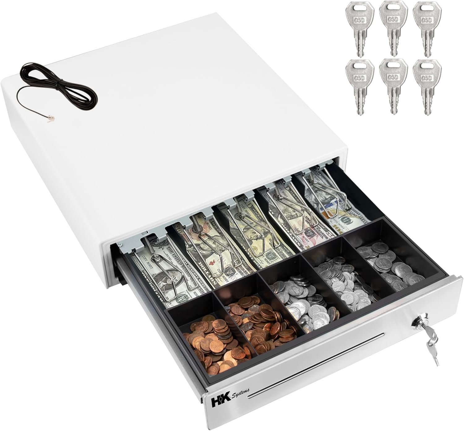 Heavy Duty Stainless Steel Cash Drawer for POS with 5Bill/5Coin