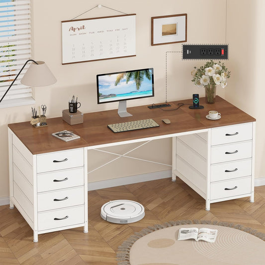 60 Inch Computer Desk with 8 Drawers for Home Office Setup