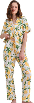 100% Cotton Pajamas for Women Sets 2 Pieces - Soft Breathable tonal