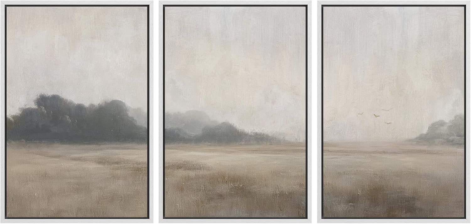 MUDECOR Framed Wall Art Print Set for Serene Meadow Decor