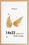 14x22 Oak Picture Frame for Wall Art by Fun Memories - Natural