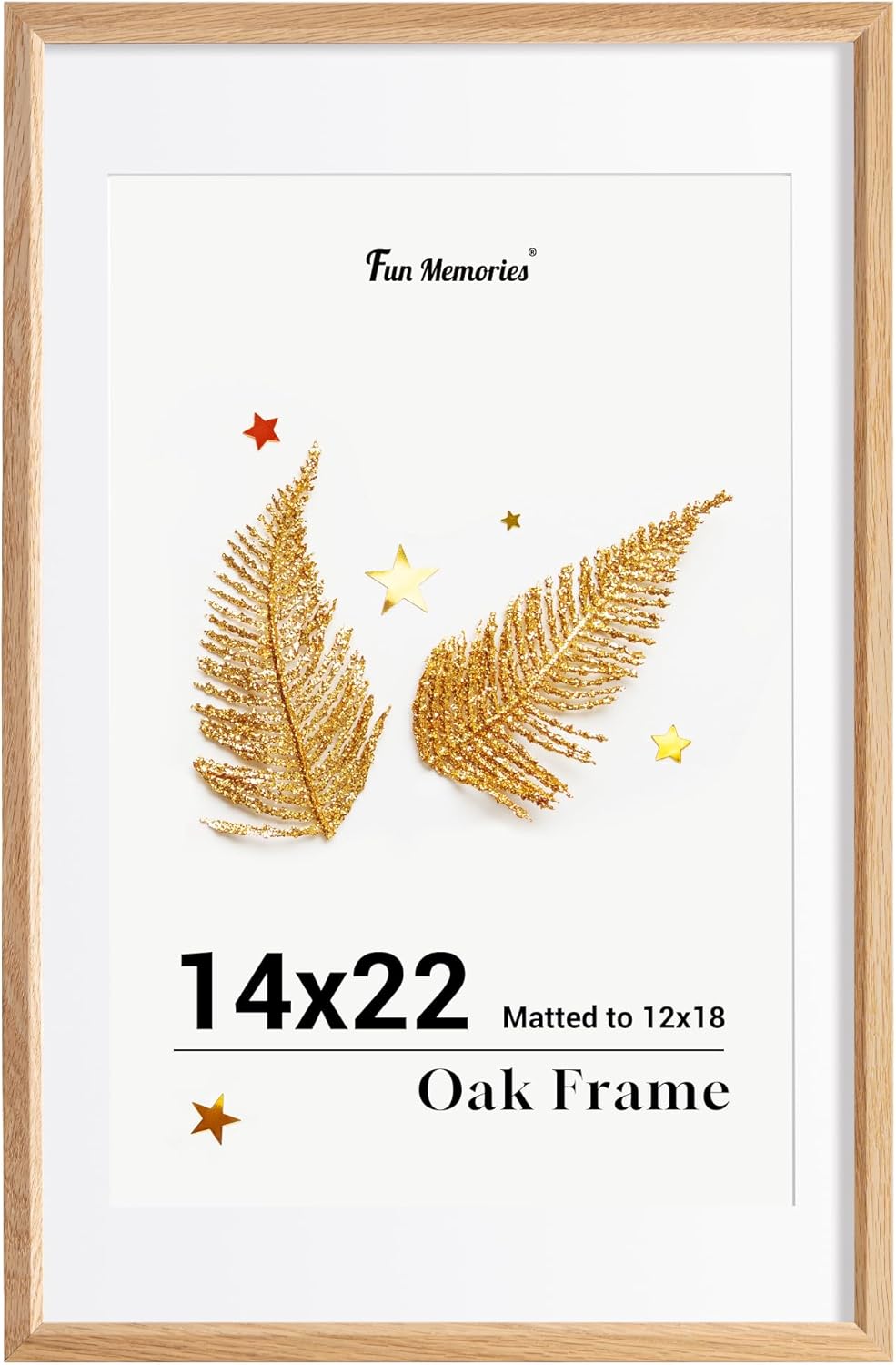 14x22 Oak Picture Frame for Wall Art by Fun Memories - Natural