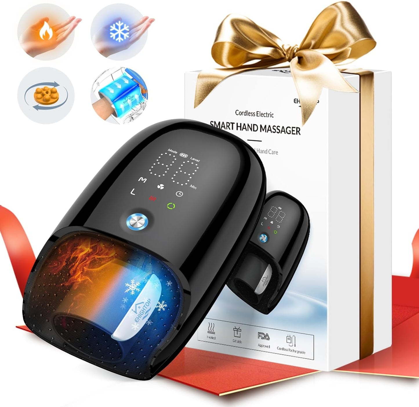 Hand Massager with Heat and Compression for Pain Relief