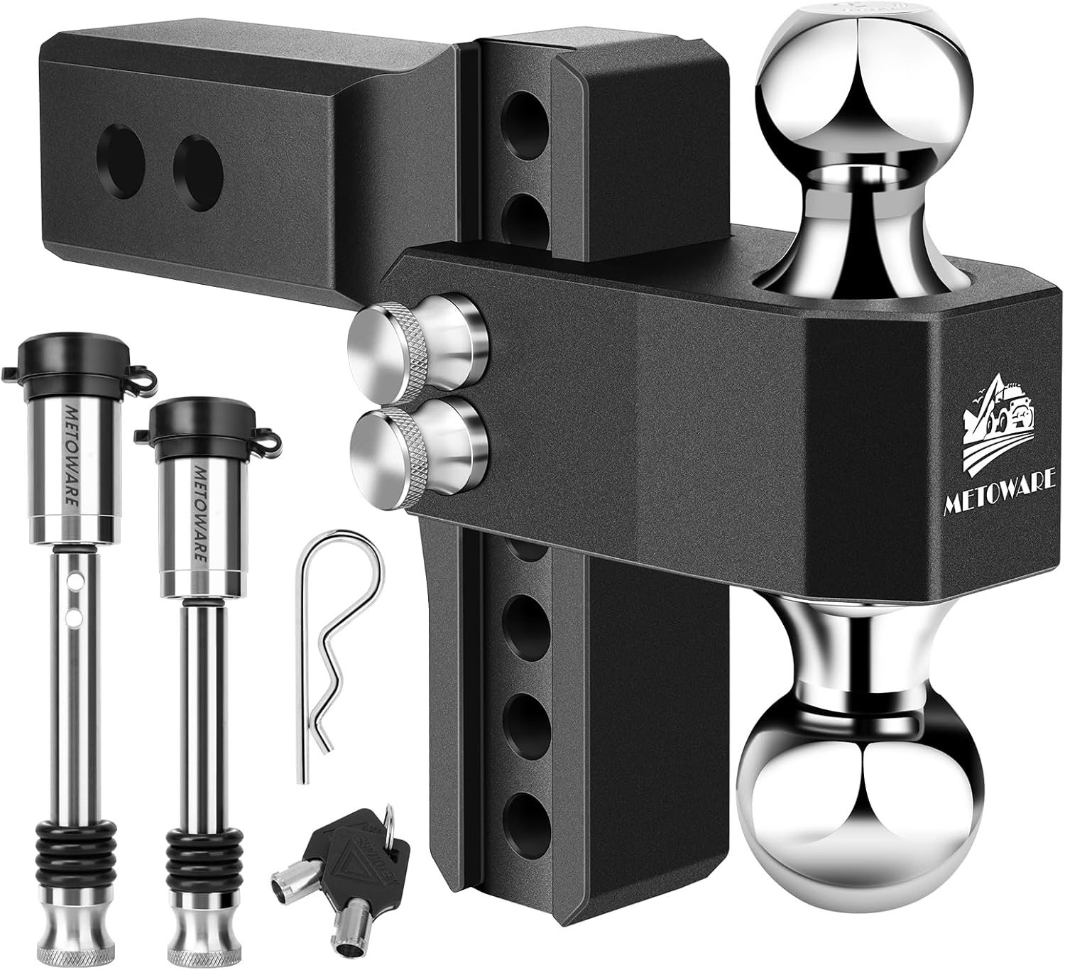 METOWARE Adjustable Trailer Hitch for 2.5-Inch Receiver Use