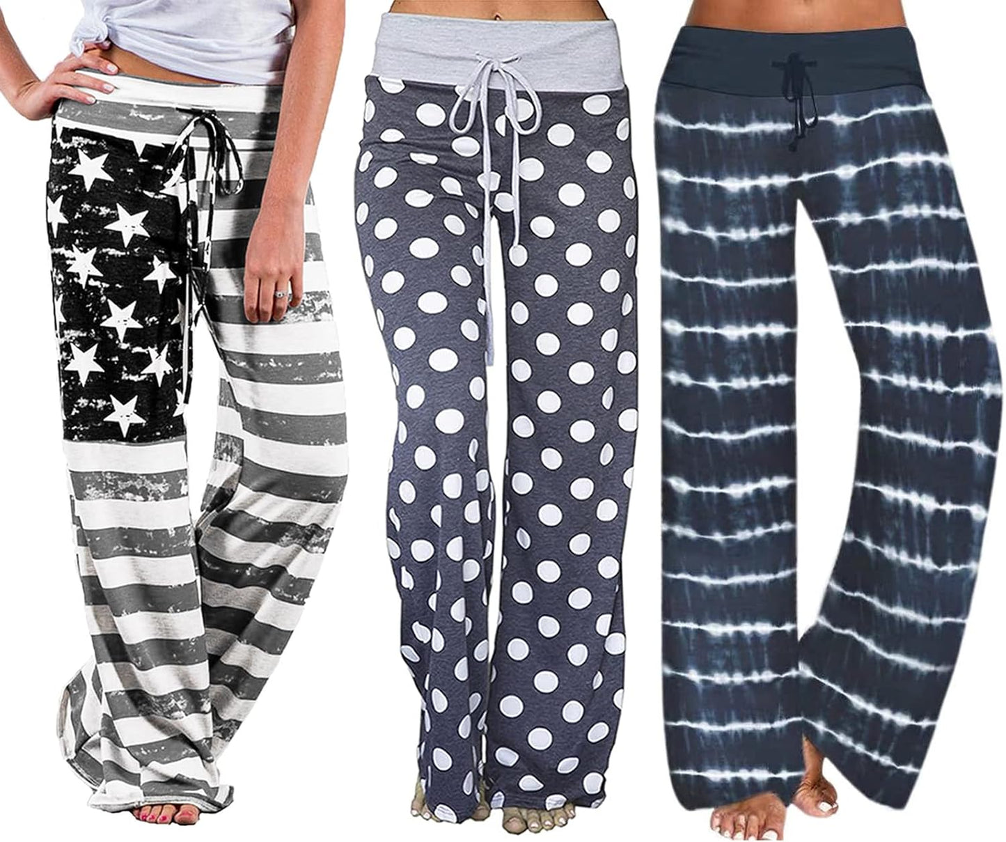 Comfy Pajama Pants for Women with Floral Design and Drawstring