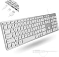 Macally Wired Keyboard for Mac with USB Hub - Backlit USB-C/A Keyboard