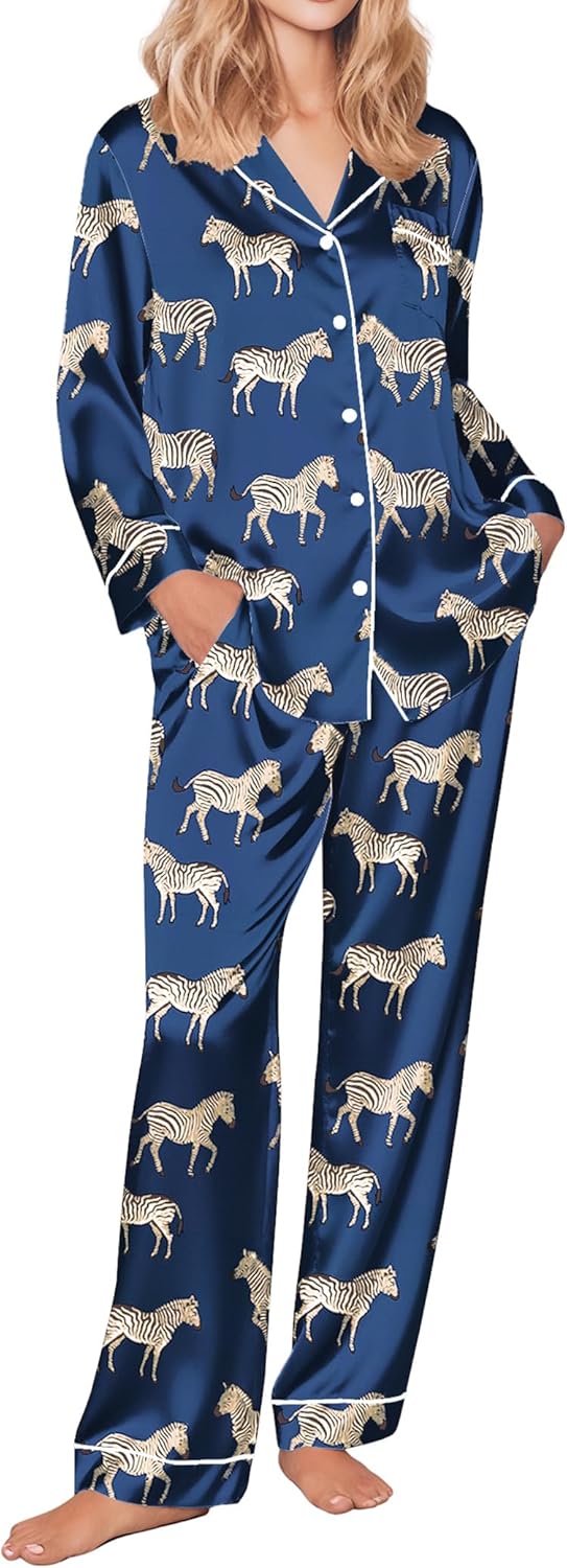 Ekouaer Silk Satin Pajamas Set for Women - Soft and Comfy PJs