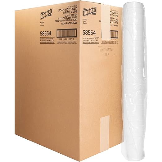Genuine Joe Hot/Cold 16oz Foam Cups for All Your Beverage Needs