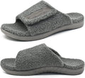 Mens House Slippers with Arch Support and Adjustable Straps - Fur