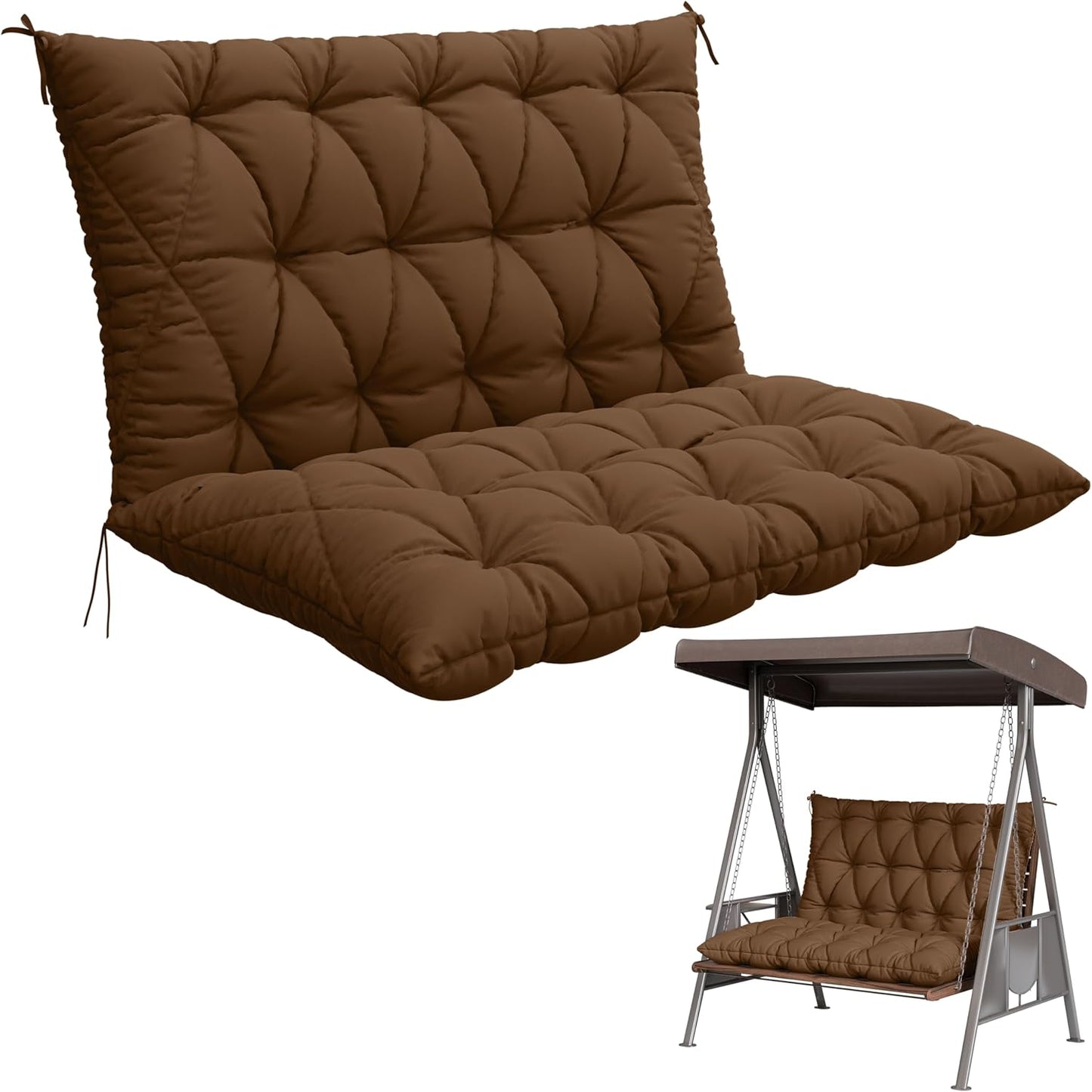 Porch Swing Cushion with Backrest for Outdoor Comfort and Style
