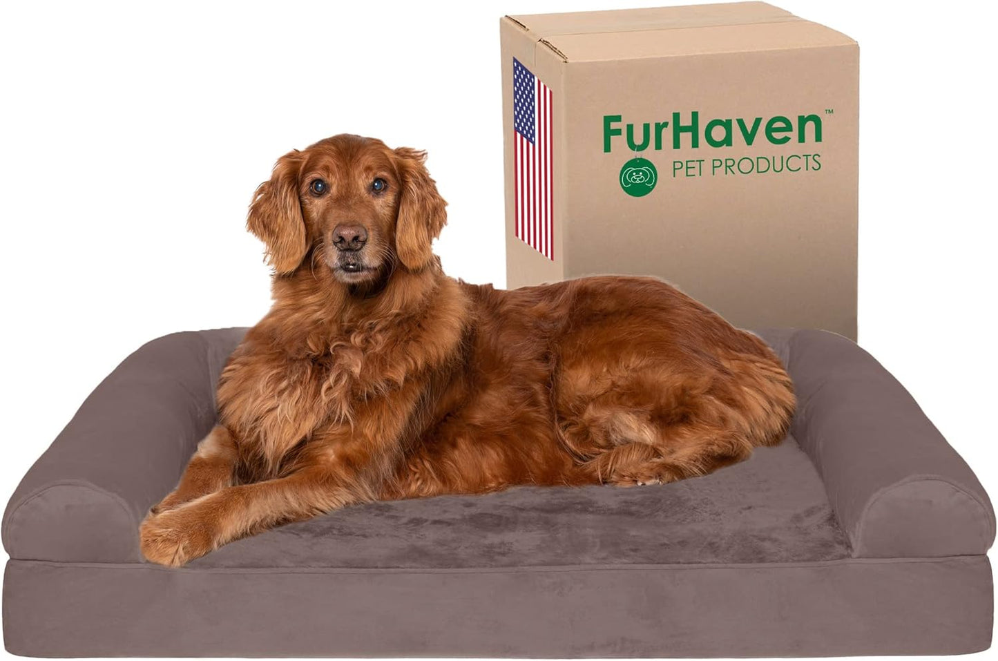Furhaven Orthopedic Dog Bed for Large Dogs with Removable Bolsters