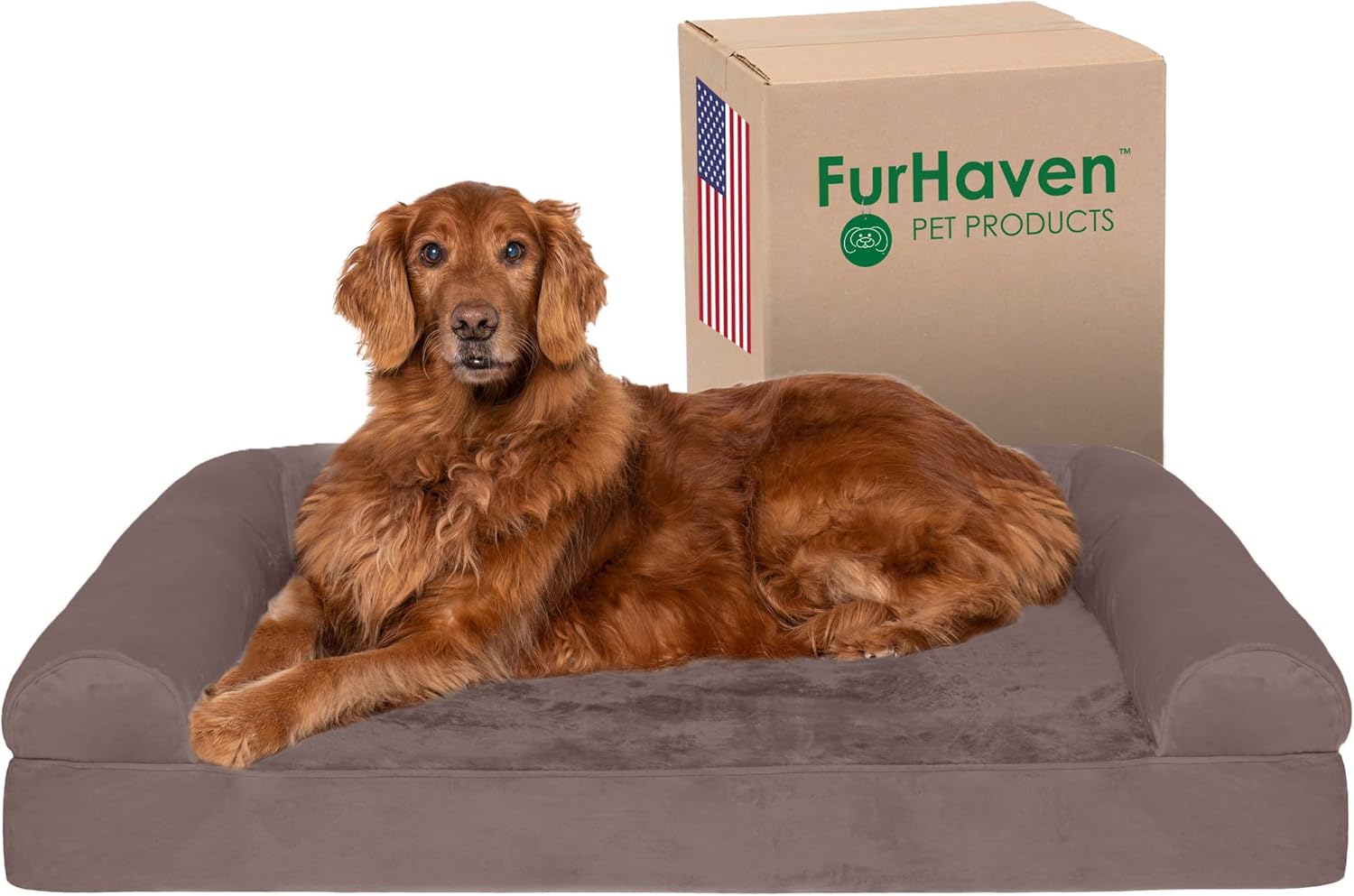 Furhaven Orthopedic Dog Bed for Large Dogs with Removable Bolsters