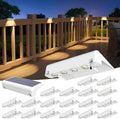 Solar Deck Lights 20 Pack Warm White LED - Bright, Weatherproof Step