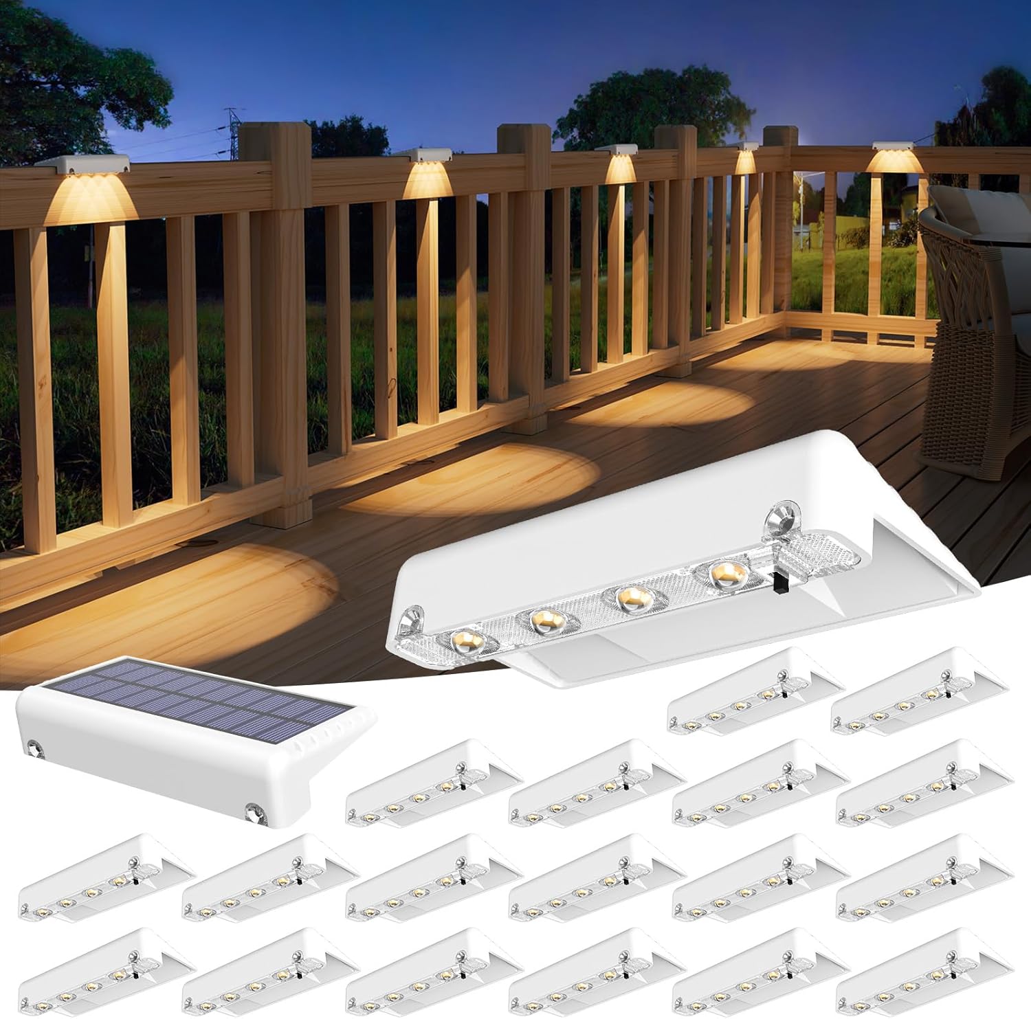 VOLISUN Solar Deck Lights 20 Pack for Outdoor Illumination